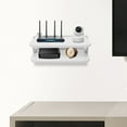thumbnail image 2 of TFCFL 2 Tiers Set-top Box Shelf Wall Mount Floating Shelf Open Storage Shelf Router Holder Rack, 2 of 19