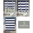 thumbnail image 3 of Navy Blue White Stripes Window Curtain Tie Up Curtains for Kitchen Living Room Adjustable Rod Pocket Drapes, 3 of 5