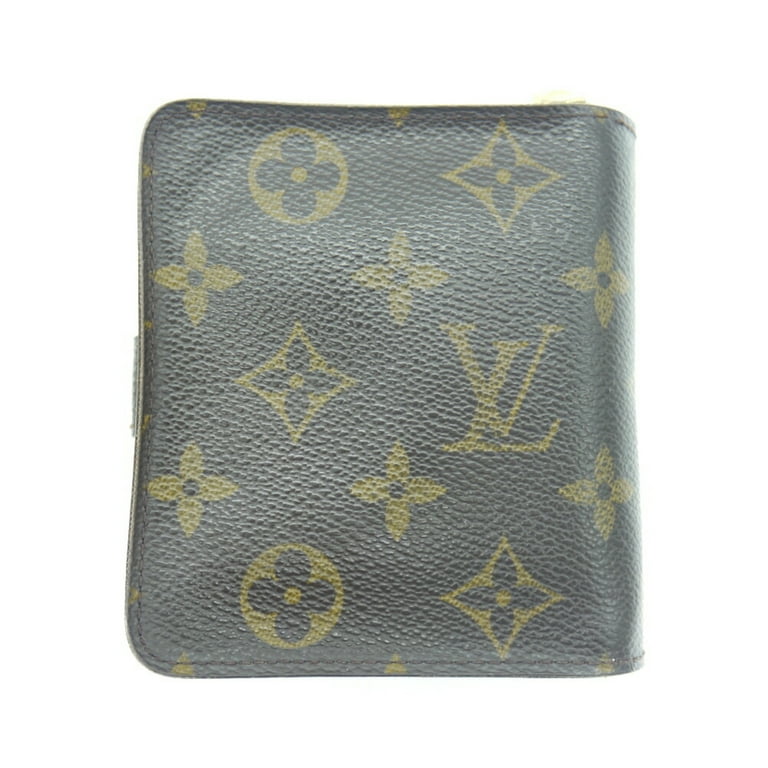 Authenticated used Louis Vuitton Louis Vuitton Monogram Compact Zip Folio Wallet Brown M61667, Adult Unisex, Size: (HxWxD): 10cm x 11cm x 2.5cm / 3.93