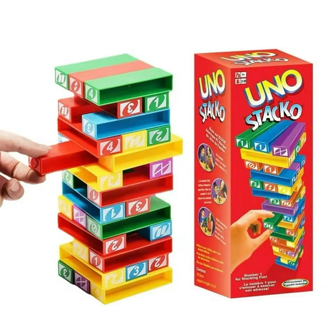 Uno Stacko Kids Game For Family Night, Matching And Stacking With 45 ...