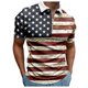 thumbnail image 1 of Camisas Para Hombre Casual Camisa de manga corta con cuello vuelto y cremallera con estampado informal de verano para hombre (Khaki, 4XL), 1 of 5