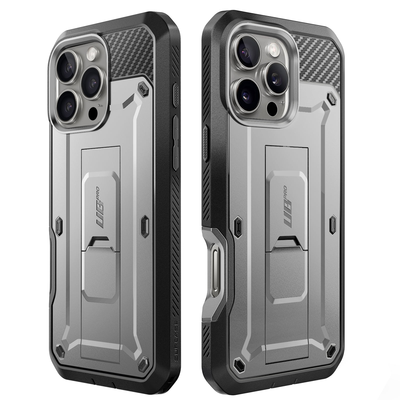 SUPCASE Unicorn Beetle Pro for 2024 Apple iPhone 16 Pro Max 6.9" Case with Screen Protector, [Built-in Stand & Belt-Clip] [Military-Grade Protection] Phone Case Cover for iPhone 16 Pro Max, Gray