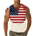 thumbnail image 2 of Fourth of July Tank for Men Patriotic Tank Men Fourth of July Tanks Red White and Blue Top Men's Vintage Printing Casual Fitness Sport Permeability V Neck Tank Tops, 2 of 5