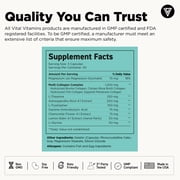Vital Vitamins Multi Collagen Complex + Calm - 5 Collagen Types (I, II, III, V & X) for Skin, Hair, Nails & Joints - L-Theanine, Ashwagandha & Magnesium Glycinate - Melatonin-Free Relaxation - 90 Ct