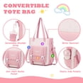 thumbnail image 4 of Mochila MUSEVOS Kawaii para niñas para la escuela con bolsa de mano rosa, 3 unidades, 4 of 6