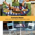 thumbnail image 6 of Elastic Fitted Round Tablecloth, American Flag Waterproof Stretch Table Cover for 45"-54" Tables, US Flag Baseball Stars Navy Blue Washable Outdoor Tablecloths for Patio, Picnic, Camping, 6 of 9