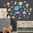 thumbnail image 5 of Carton Rabbit Astronaut Wall Decals Space Stars Moon Rocket Wall Stickers Planetary Meteors Removable, 5 of 9