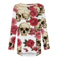 thumbnail image 4 of Karymi Shirts for Women Halloween Full Print Raglan Long Sleeve Tunic Tee, Casual Scoop Neck Loose Pullover Womens Tops, 4 of 5