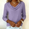 thumbnail image 6 of Long Sleeve Shirts for Women 2026 Spring Cowl Neck Hollow out Drop Shoulder Loose Dressy Casual Blouse Top, 6 of 8