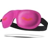 SMUG 100% Blackout Deep Sleep Mask, Adult, Contoured 3D Lash Protector, Pink Wink Print