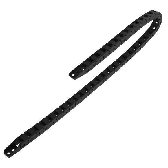 LMioEtool R18 7 mm x 7 mm (alto interior x ancho interior) Cadena de arrastre portacables de plástico negro de 1 m de longitud para CNC con conectores de extremo - Tipo puente (no se puede abrir)