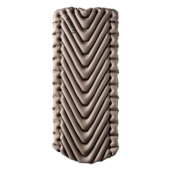 Klymit Sleeping Pad 06VLST02D Static V Luxe; Inflatable; Manual Inflation Using Breath; V-Chamber Design; Stone Gray; 75D Polyester Fabric; 27.2 Ounce Weight; R-Value 1.5/ASTM 1.3; Without Insulation