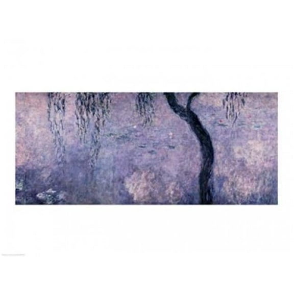 Posterazzi BALXIR75703LARGE Waterlilies - Two Weeping Willows Right Section 1914-18 Poster Print by Claude Monet - 36 x 24 in. - Large