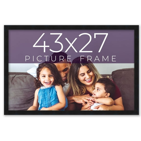 43x27 Frame Black Real Wood Picture Frame Width 0.75 inches | Interior Frame Depth 0.5 inches |