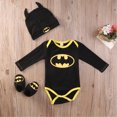 thumbnail image 2 of EYIIYE Newborn Toddler Baby Boys Clothes Romper Bodysuit Shoes Hat Batman Outfits Set, 2 of 6