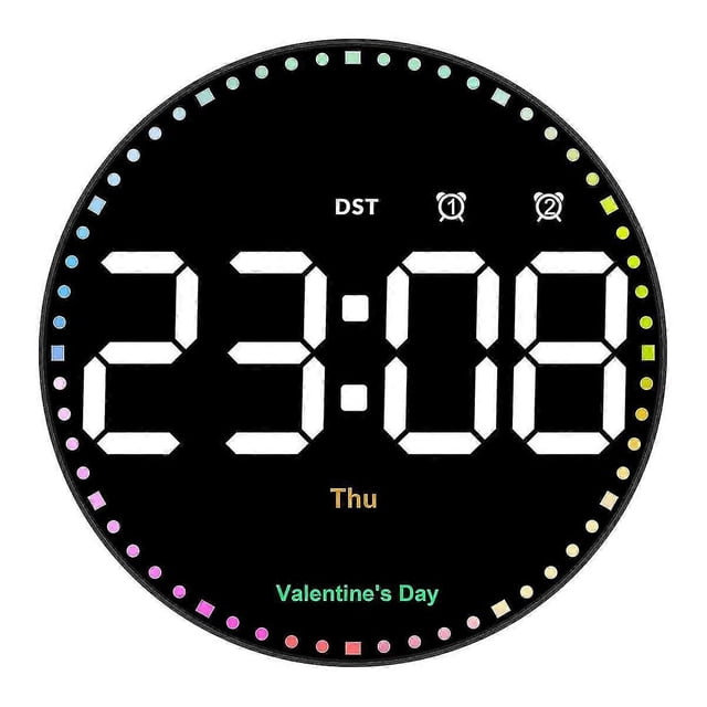 Digital Wall Clock with Colorful Light,10Inch LED Digital Clock with Remote,Time Alarm Clock for Li