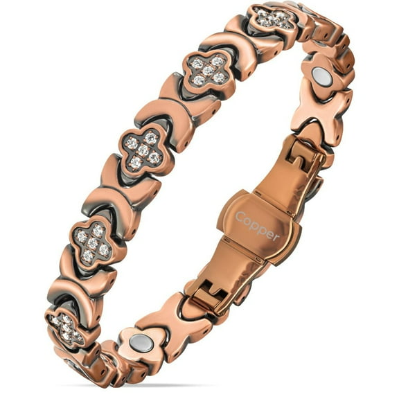 MagnetRX Magnetic Copper Bracelets for Women — Premium Four Leaf Clover Bracelet