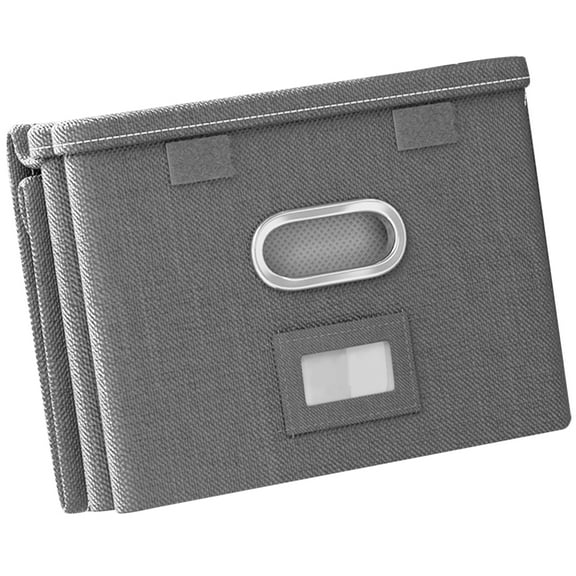 ifundom Portable Grey Cotton Linen Storage Bin for Clothes and Home Organization