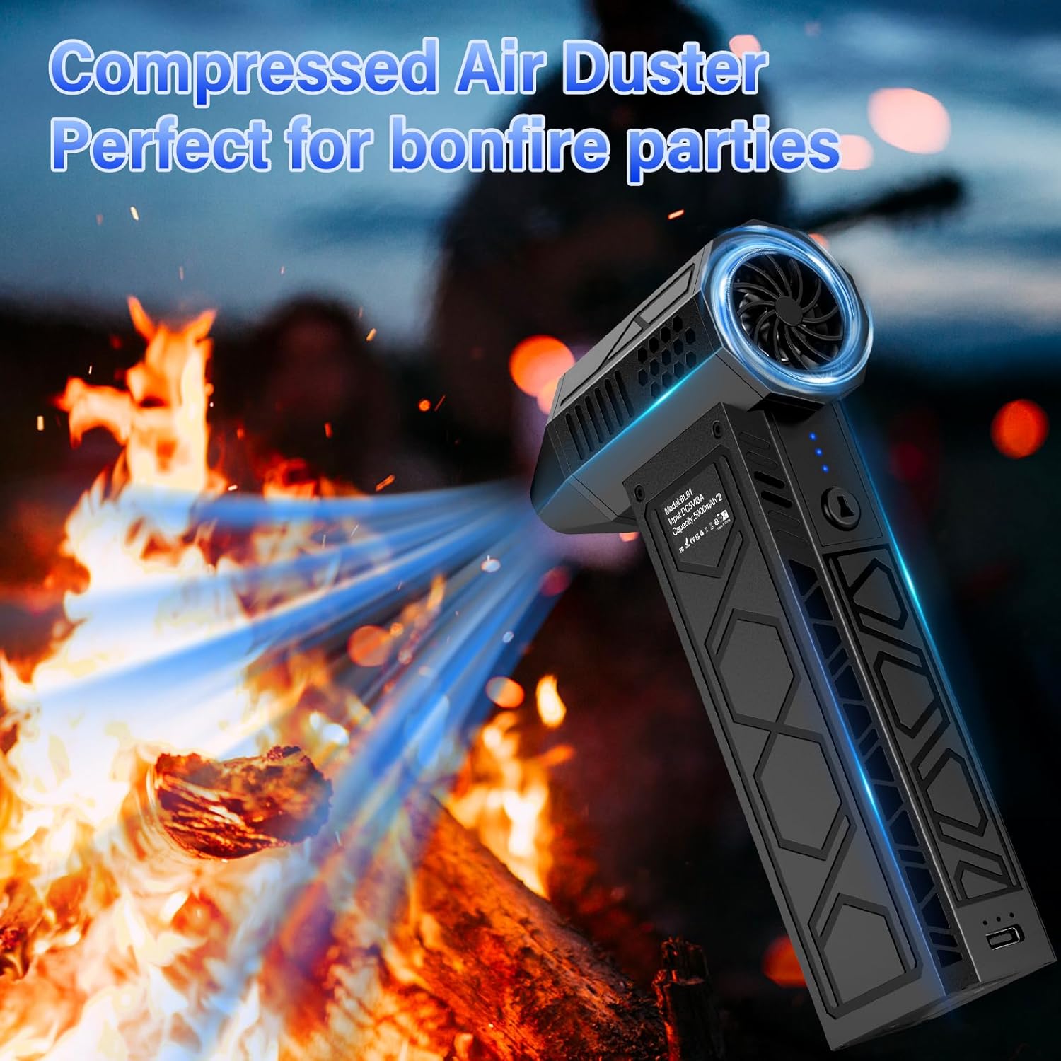Compressed Air Duster,Dust Cleaner for Car,Computer,Keyboard,Camera,Desk,Laptop,Mini Electric Blower for Yoga Ball,Balloon,Air Bed.