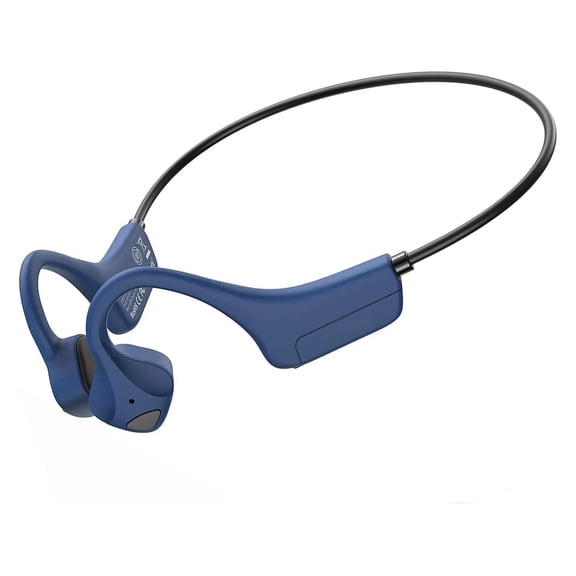 [Blue] Bone Conduction Bluetooth 5.0 Headphones, Open-Ear Wireless Sport Earbuds with IP65 Sweatproof, 8H Playtime for Running Cycling