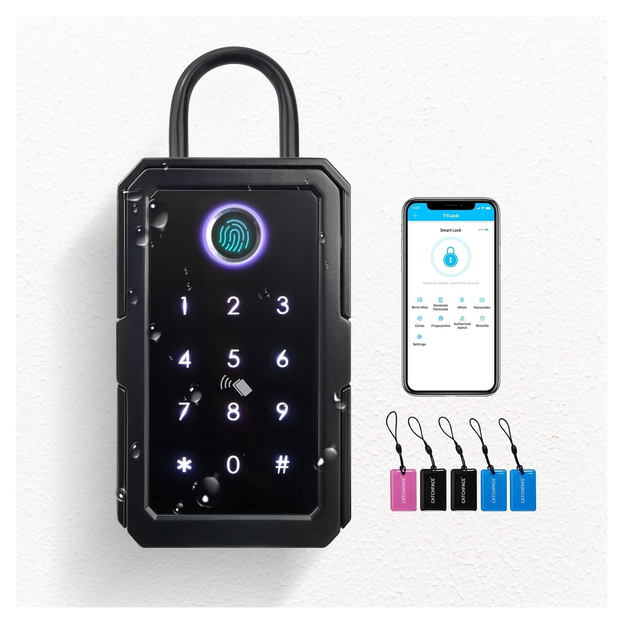 Key Safe Box Outdoor,Security Intelligent Password Storage Lock Tuya or TTLock APP Key Box Anti-theft box ,Security and Anti-Theft