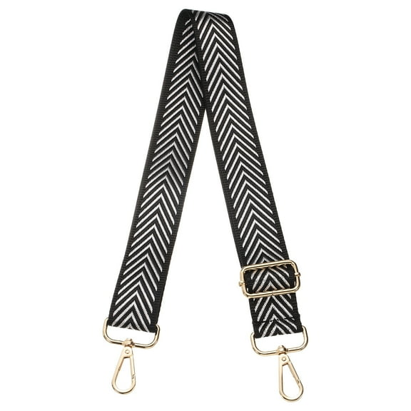 Uxcell Purse Straps Replacement Crossbody, 51 Inch Wide Shoulder Bag Strap Adjustable Canvas Straps for Handbag Wallet Clutch Crossbody Bags, Black White Lines