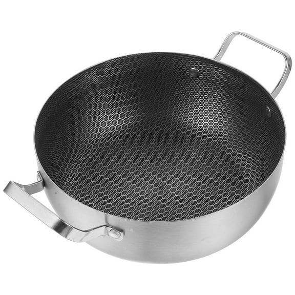 PENIKOKO Japanese Style Nonstick Wok with Double Handles, Multi-Functional Cooking Pan, and Easy to Clean