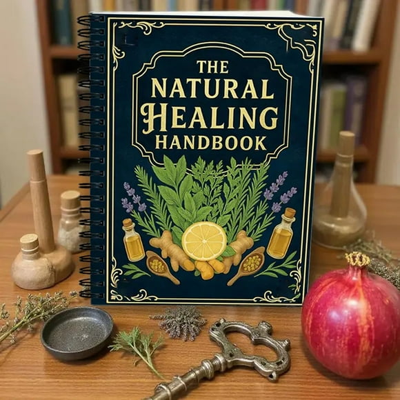 Gift Idea The Natural Handbook: Powerful Natural Remedies To Improve Sleep Immunity & Using Herbs & Everyday Ingredients 1* Herbal Bible Herbal Guide Paperback, 56 pages Present Makeup Organizers