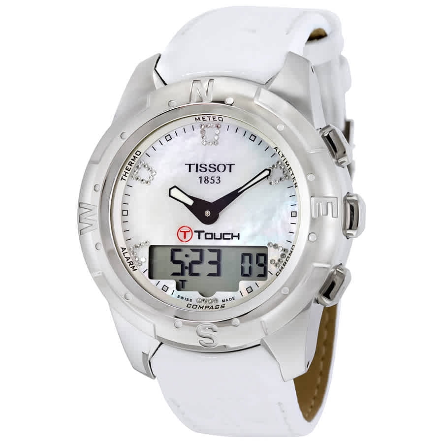 Tissot T-Touch II White Mother of Pearl Ladies Watch T0472204611600 - Walmart.com