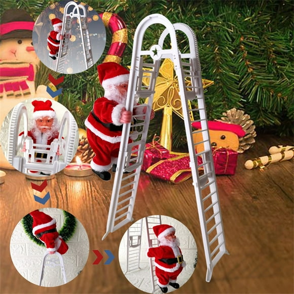 Decoraciones de Halloween, adornos de Halloween, regalos de Halloween, decoración navideña LED, Papá Noel, juguetes colgantes para escalar, una escalera