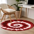 thumbnail image 4 of Round Rugs 4Ft, Red Ombre Round Area Rug Washable Indoor Throw Carpet, Farmhouse Chic Tie Dye Abstract Retro Art Soft Non Slip Circle Rug for Kitchen Nursery Room Home Decor Aesthetic, 4 of 8