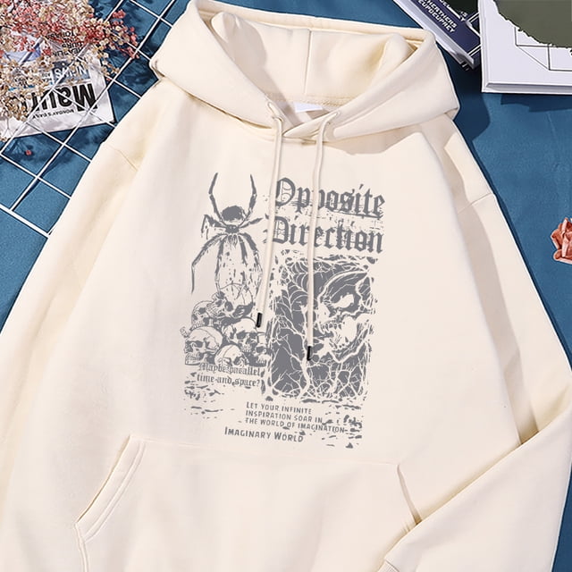 Spider Squelette Maginary World Imprimé Chandails à Capuchon Homme Automne Chaud Chandail à Capuchon Polaire Col Rond Hoody Confortable Décontracté Oversize Top Homme