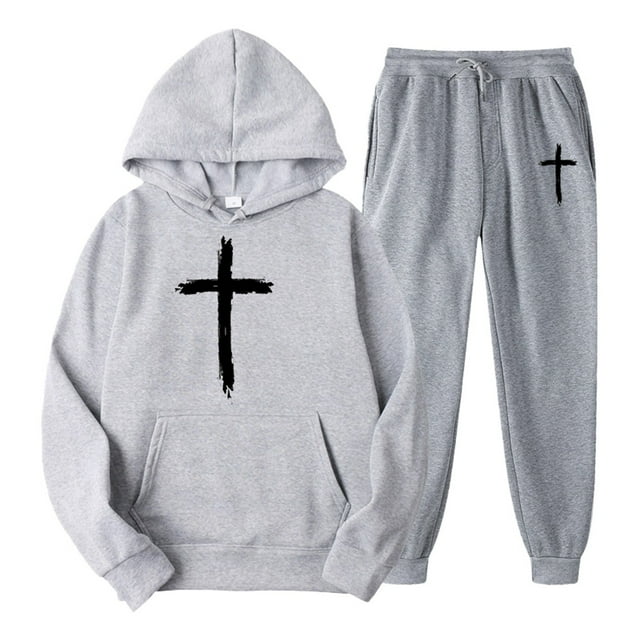 Men's Suit Category Track and Field Two-Piece Hooded Sports Casual Set for Running Jogging and Training