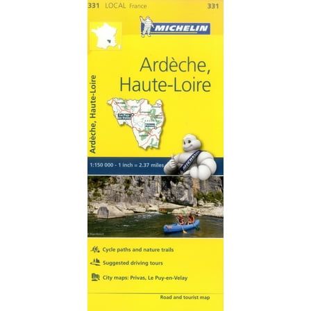Michelin France Ardeche, Haute-Loire Map 331 - Folded Map