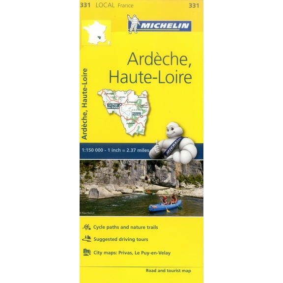 Michelin France Ardeche, Haute-Loire Map 331 - Folded Map