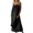 Black, variant on Women's Maxi Dress Smocked Summer Sundress Sleeveless Ruffled Spaghetti Straps Long Beach Formal Dress