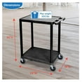 thumbnail image 2 of Utility Cart 2 Shelf - Black, Heavy Duty Rolling Storage Cart, 2 of 6