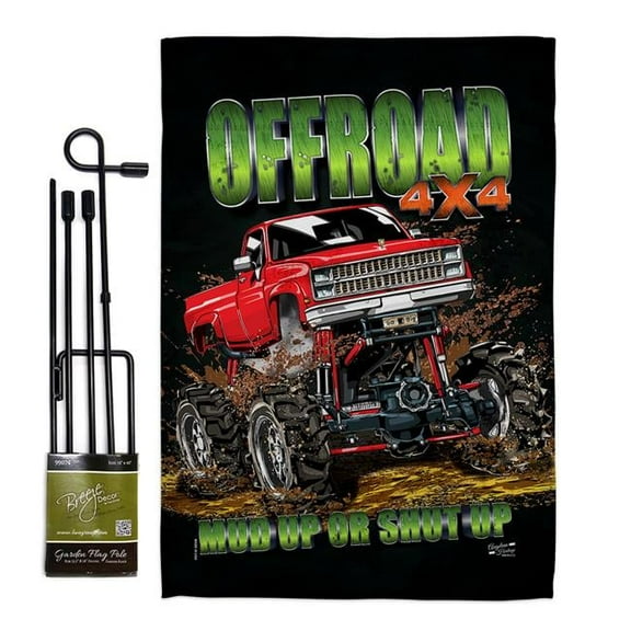 Angeleno Heritage GS130408-BO Offroad Interests Vehicle 13 x 18.5. in. Double-Sided Decorative Vertical House Garden Flag Set for Decoration Banner Yard Gift