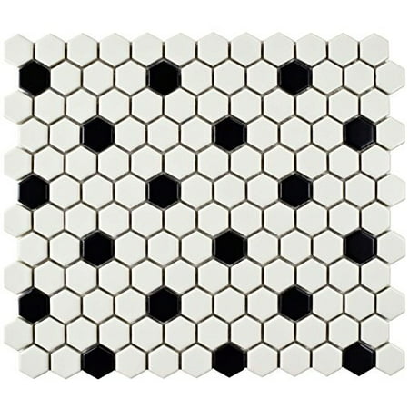 somertile fdxmhmwd retro hex porcelain floor and wall tile, 10.25