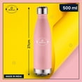 thumbnail image 3 of SOPL-OLIVEWARE Sigma Vacuum Double Wall Bottle, Stainless Steel, Hot & Cold, Insulated Bottle, Fit for Indoor & Outdoors (500 Ml, Pink), 3 of 5