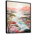 thumbnail image 2 of Designart "The Pastel Dreamscape Of Kawaii Lakes And Rivers" Landscape Lake River Floater Framed Canvas Prints, 2 of 5