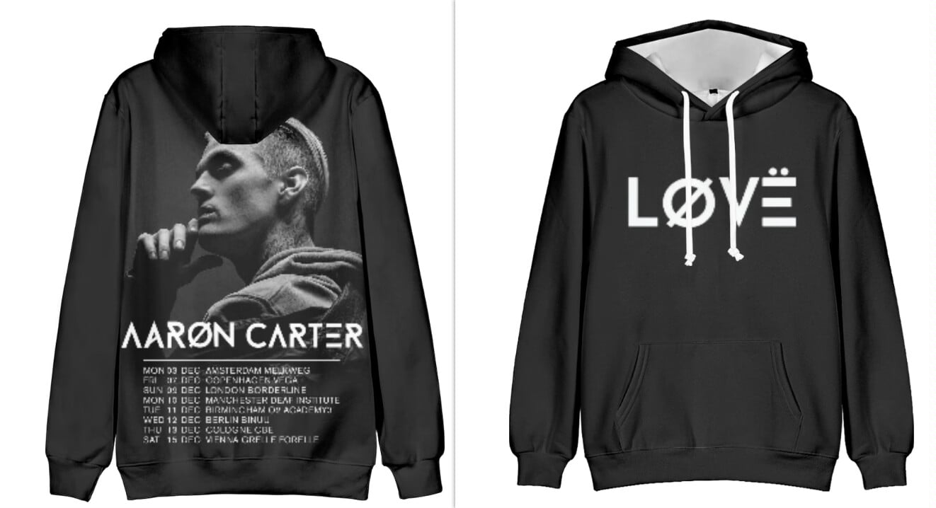 3d Aaron Carter Hoodie Sweatshirt singer Red Color Tie Dye Rip Women