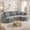 Grey-white, variant on IDEALSOUL 118" Oversized Curved Modular Sectional Sofa, Deep Seat Upholstered Boneless Couch Sofa, Modern Flannel L-Shape Cloud Couch for Living Room, No Assembly Required, Black