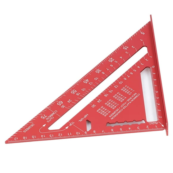 7 Inch Aluminum Alloy Rafter Square Carpenter Square Triangle Ruler with Matte Finish Etched Markings for Woodworking Framing Saw Guide