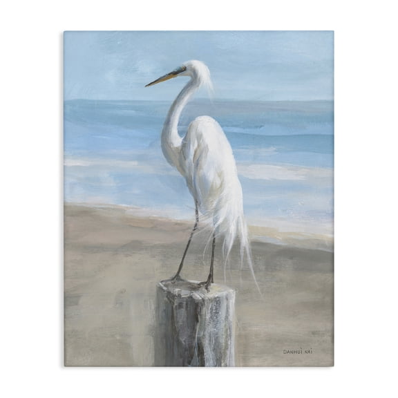 Stupell Industries Rustic Lodge Egret Coastal Landscape Canvas Art, 16 x 20, by Danhui Nai