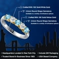 thumbnail image 2 of Gem Stone King 10K Two Tone Gold Swiss Blue Topaz and White Topaz Wedding-Bands Ring for Women | 1.03 Cttw | Round 3.5MM | Gemstone November Birthstone | Size 5, 2 of 6