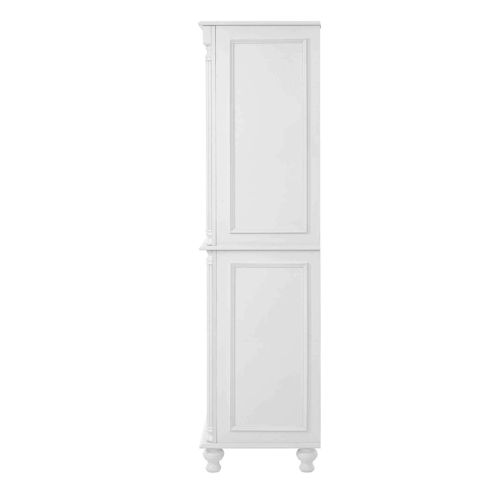 Euroco Freestanding Large Kitchen Pantry , 43.3x20x77.3inch Tall Storage Cabinet Cupboard with 6 Door Shelves, 2 Adjustable Shelves and 5 Drawers,White