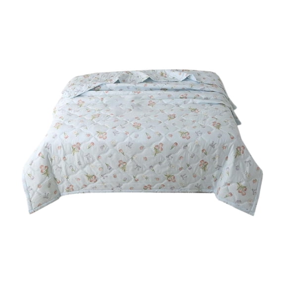 Jubipavy Cotton Summer Quilt 59.06" × 78.74", Lightweight Breathable Air Conditioner Quilt, Machine-Washable Dorm Quilt