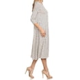 thumbnail image 4 of MOA Collection Women's Loose Fit Scoop Neck 3/4 Sleeve Polka Dot Patterned A-Line Midi Dress, 4 of 6