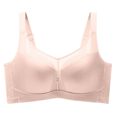 Discount Bonanza Plus Size Seamless Bra  Breast Lifting  Gathered Cups  Solid Color  Comfortable Support  For Everyday  Sports  Nursing  Maternity  Seamless Bralette  Curvy Skirt|Nylon Spandex Pink